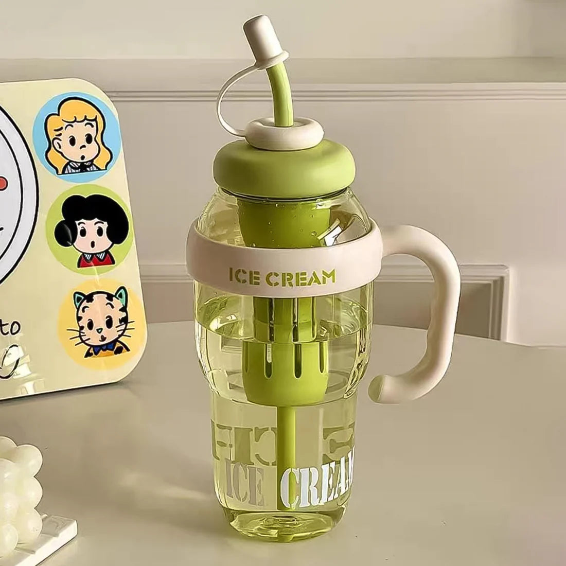 Ice Cream Themed Water Bottle with Handle
